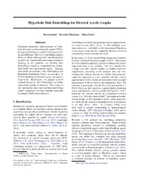 Hyperbolic Disk Embeddings for Directed Acyclic Graphs