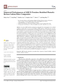 Improved Performances of Sibcn Powders Modified Phenolic Resins-Carbon Fiber Composites