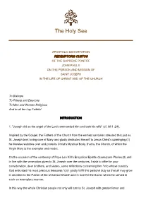 Joseph in the Life of Christ and of the Church