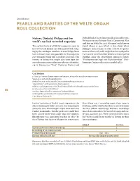 Pearls and Rarities of the Welte Organ Roll Collection