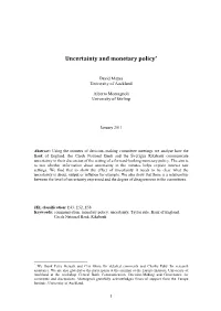 Project Title: Risk and Uncertainty in Central Bank Communication