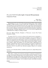 Proverbs 30:18-19 in the Light of Ancient Mesopotamian Cuneiform Texts