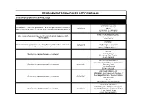 Recensement Des Marches Notifies En 2013