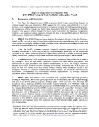 Regional Cooperation and Integration (RCI) BHU: SASEC Transport, Trade Facilitation and Logistics Project