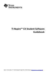 TI-Nspire™ CX Student Software Guidebook