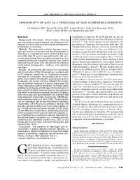 Abnormality of Gait As a Predictor of Non-Alzheimer Dementia