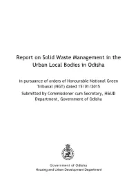 Action Plan for SWM in Ulbs of Odisha 2