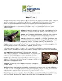 Alligators a to Z