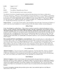 MEMORANDUM DATE: January 16, 2017 TO: All Employees FROM