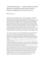 Ornamental Design Is… a Kind of Practical Science’ Theories of Ornament at the London School of Design and Department of Science and Art1