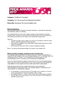 3X1 Group and Food Standards Scotland Entry Title: Snacking