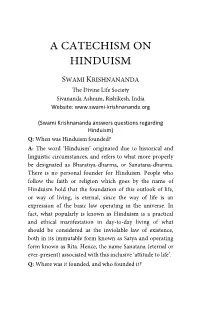 A Catechism on Hinduism
