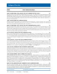 AAD Arts Administration