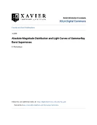 Absolute Magnitude Distribution and Light Curves of Gamma-Ray Burst Supernovae
