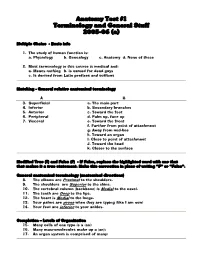 Anatomy Test 1