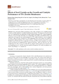 Effects of Seed Crystals on the Growth and Catalytic Performance of TS-1
