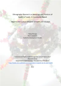 Ethnographic Research on Meanings and Practices of Health in Tuvalu: a Community Report