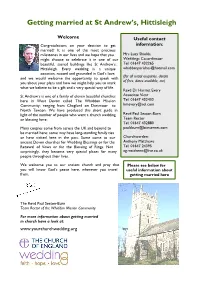 Getting Married at St Andrew's, Hittisleigh
