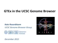 Gtex in the UCSC Genome Browser