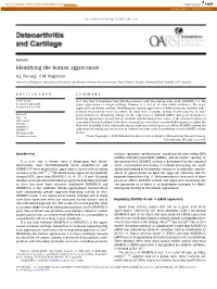 Identifying the Human Aggrecanase