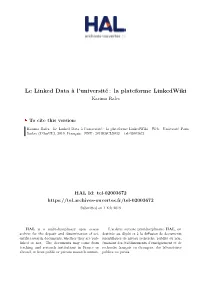 Le Linked Data À L'université: La Plateforme Linkedwiki