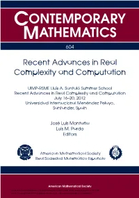 Recent Advances in Real Complexity and Computation