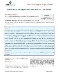 Spontaneous Retroperitoneal Hematoma: a Case Report