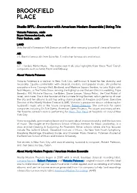 Studio BFPL: Encounters with American Modern Ensemble | String Trio