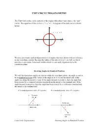 Unit Circle Trigonometry