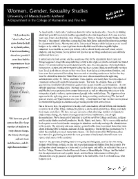 Wgss Fall 2018 Newsletter.Pub