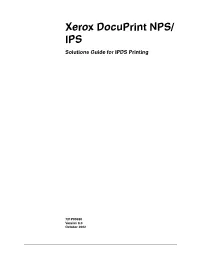 Xerox Docuprint NPS/ IPS Solutions Guide for IPDS Printing