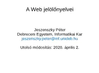A Web Jelölőnyelvei