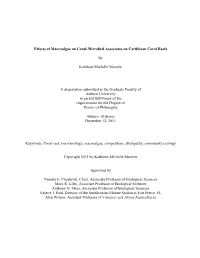 Effects of Macroalgae on Coral-Microbial Associates on Caribbean Coral Reefs
