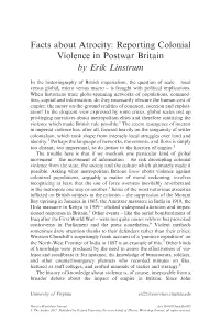 Facts About Atrocity: Reporting Colonial Violence in Postwar Britain by Erik Linstrum