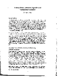 Interactions Between Aquatic and Terrestrial Systems* Robert E