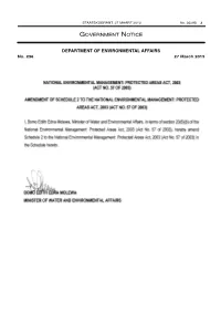 National Environmental Management: Protected Areas Act: Amendment Of