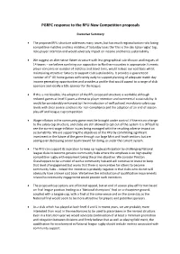 PGRFC Response to the RFU New Competition Proposals