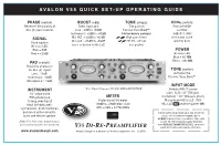 V55 Di-Re-Preamplifier Loud Or Excessive Clicks Or Pops