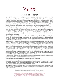 YIJIE SH I – Tenor