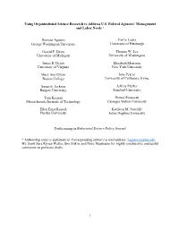 1 Using Organizational Science Research to Address U.S. Federal
