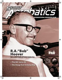 “Bob” Hoover IAC’S 2009 Hall of Fame Inductee