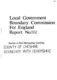 Cheshire Boundary with Derbyshire Local Governmeut