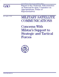 Concerns with Milstar's Support to Strategic and Tactical Forces