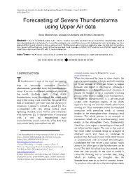 Forecasting of Severe Thunderstorms Using Upper Air Data