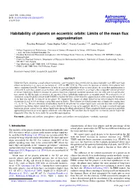 Habitability of Planets on Eccentric Orbits: Limits of the Mean Flux Approximation
