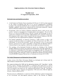 Implementation of the Structural Funds in Bulgaria Monthly Brief 15 August