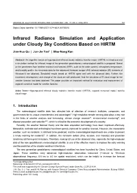 Infrared Radiance Simulation and Application Under Cloudy Sky Conditions Based on HIRTM
