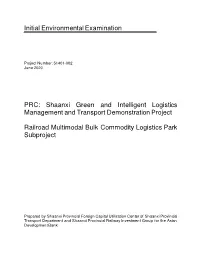 Initial Environmental Examination PRC: Shaanxi Green and Intelligent