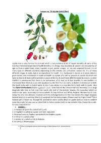 Lesson No. 23 Jujube (Sidr) (Ber)