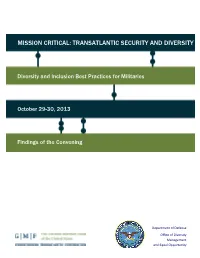Mission Critical: Transatlantic Security and Diversity
